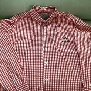 Men’s Ohio State logo Long sleeve button down collar Shirt Ohio State Varsity Br